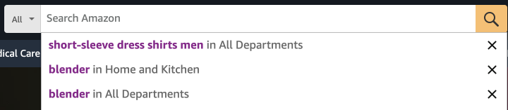 How Amazon uses autocomplete and query suggestions