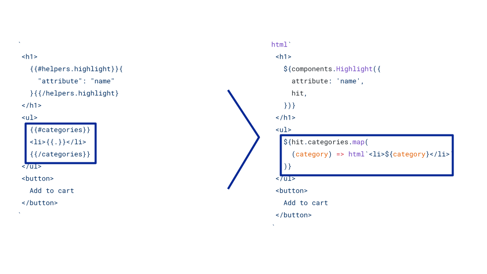 support JavaScript inside interpolations