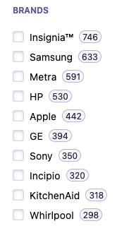 Refinement list widget